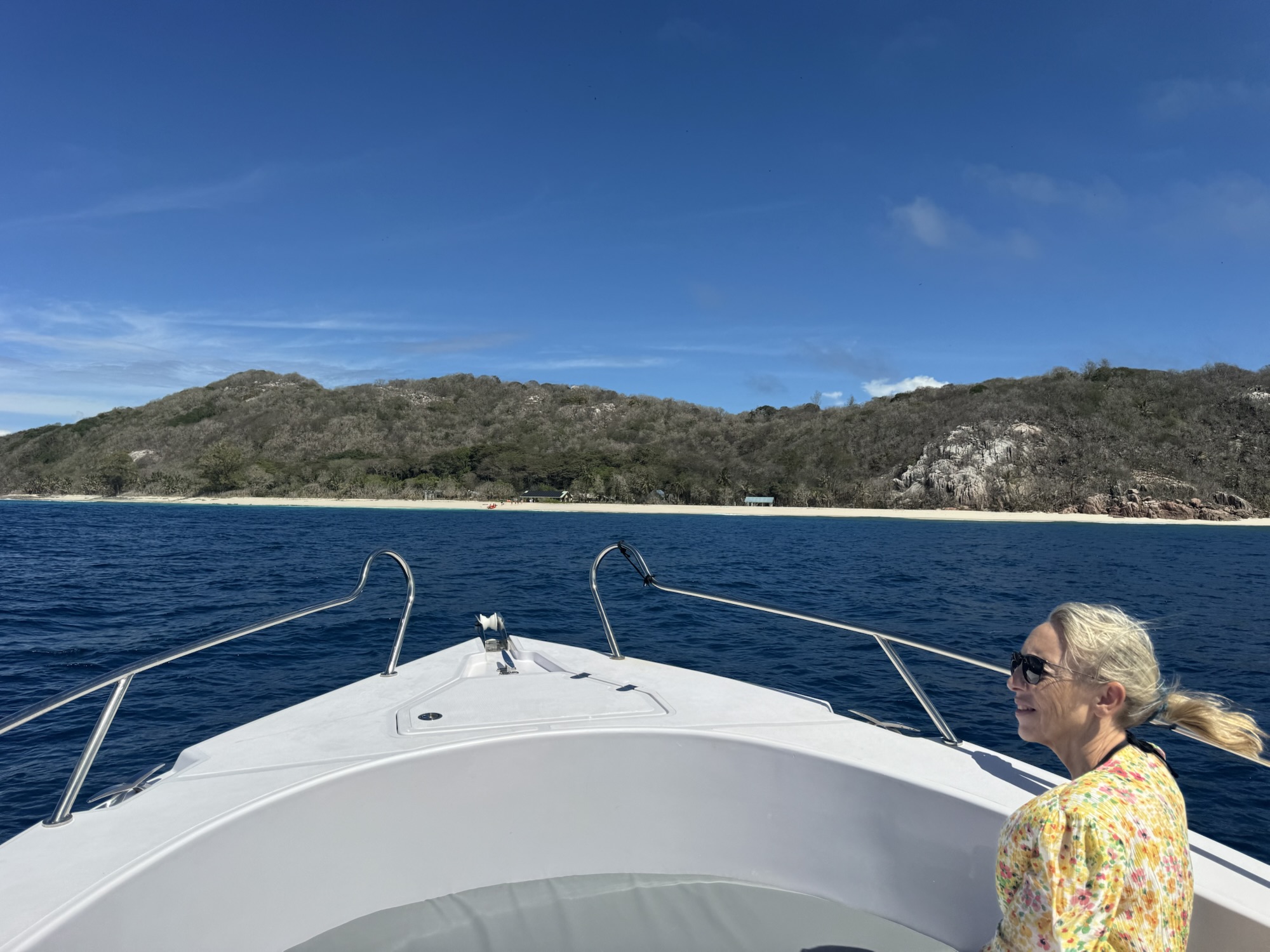 Landing zone and beach on Aride Island