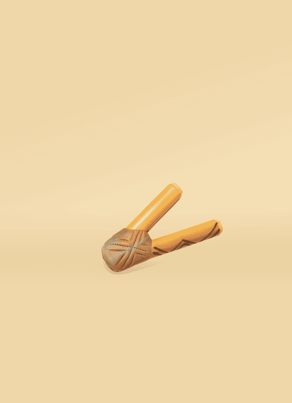 Shamanic wooden rattle with colorful beads, ritual instrument used in spiritual ceremonies and shamanic healing practices, made of natural materials for spiritual empowerment and energy clearing.