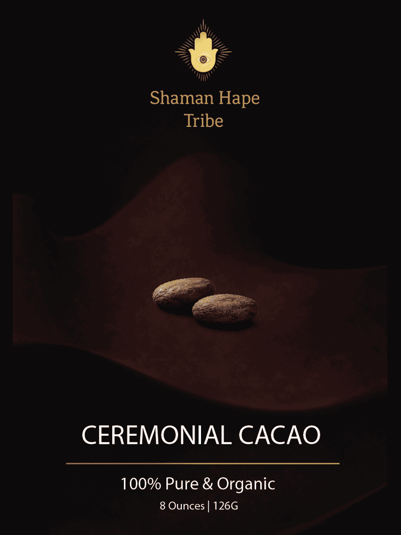Organic ceremonial cacao beans for shamanic rituals, pure and 100% organic chocolate for spiritual ceremonies and healing practices.