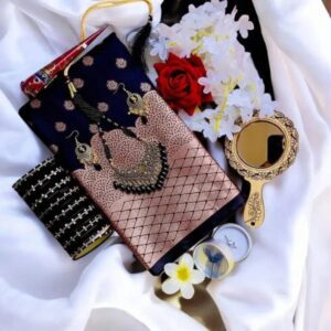 Black Katan saree Gift package