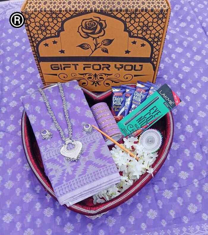 Purple jamdani saree পারপেল জামদানী শাড়ি কম্বো প্যাকেজ