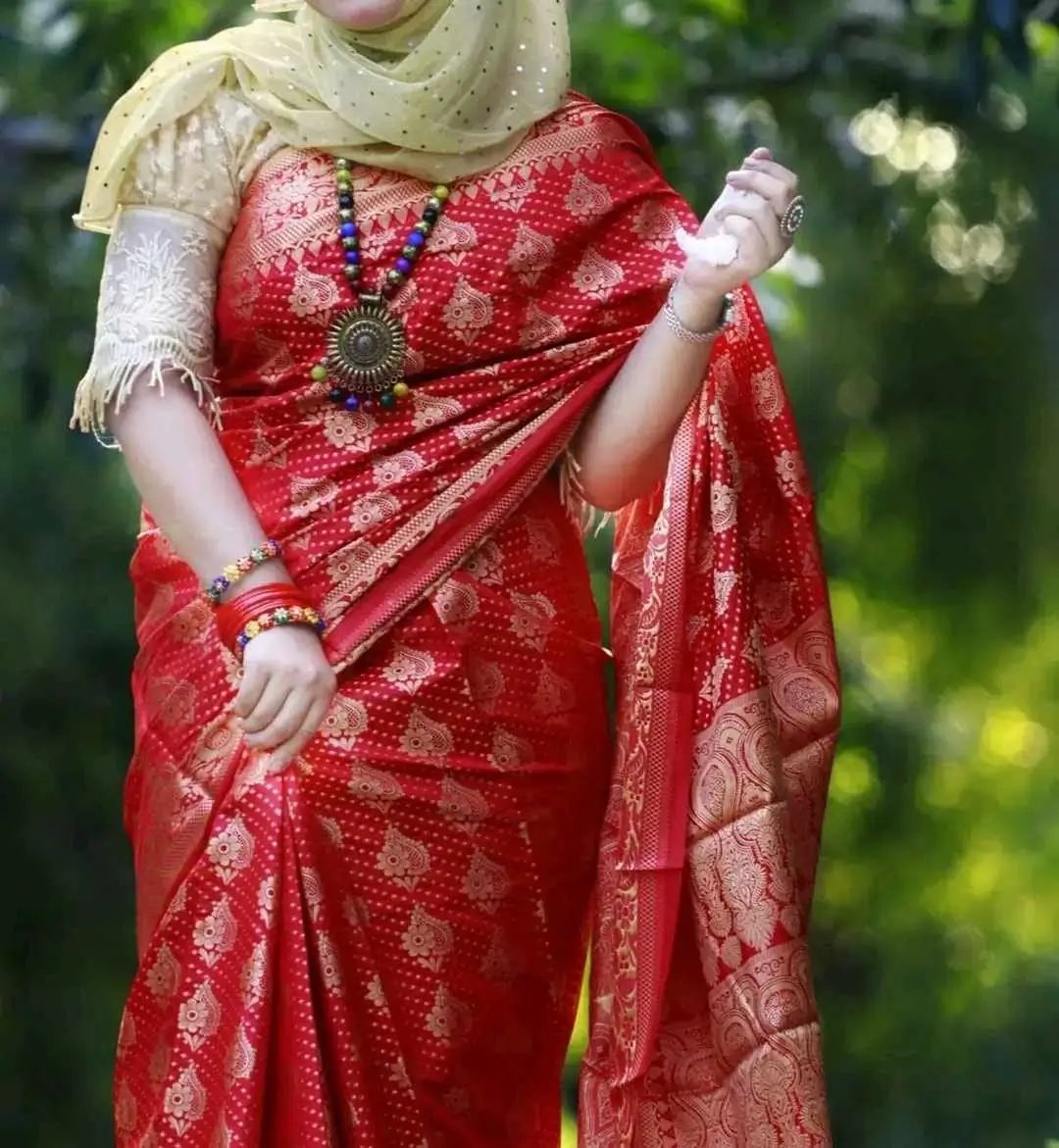 Jamdani Saree combo set Rani jamdani - Image 2