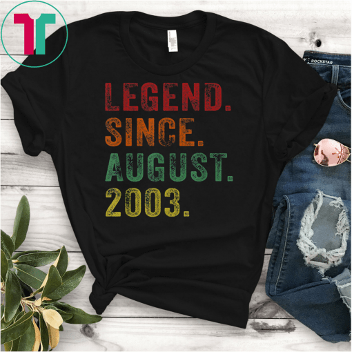 Legend Since August 2003 16th Birthday 16 Years Old TShirts