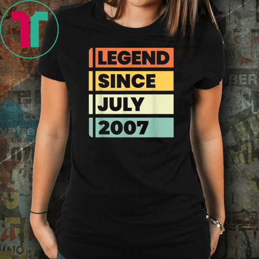 Legend Since July 2007 12 Years Old Birthday Gift T-Shirt