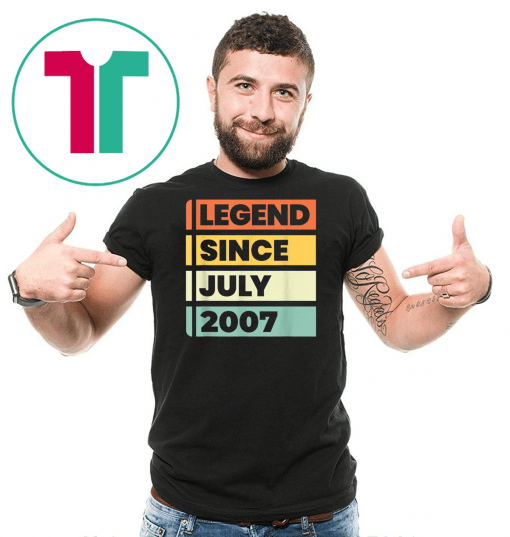 Legend Since July 2007 12 Years Old Birthday Gift T-Shirt