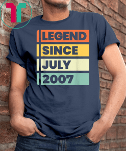 Legend Since July 2007 12 Years Old Birthday Gift T-Shirt