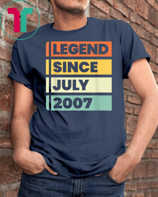 Legend Since July 2007 12 Years Old Birthday Gift T-Shirt