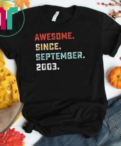 Awesome Since September 2003 Birthday Gift For 16 Yrs Old D1 Tee Shirt