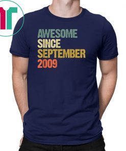 Awesome Since September 2009 10 Years Old 10th Birthday Gift T-Shirt