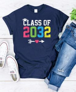 Class Of 2032 Grow With Me Graduation First Day Of School T-Shirt