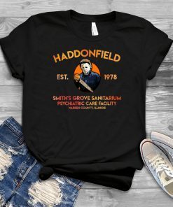 Mens Michael Myers Haddonfield est 1978 Smith's Grove Sanitarium Tee shirt