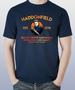 Mens Michael Myers Haddonfield est 1978 Smith's Grove Sanitarium Tee shirt