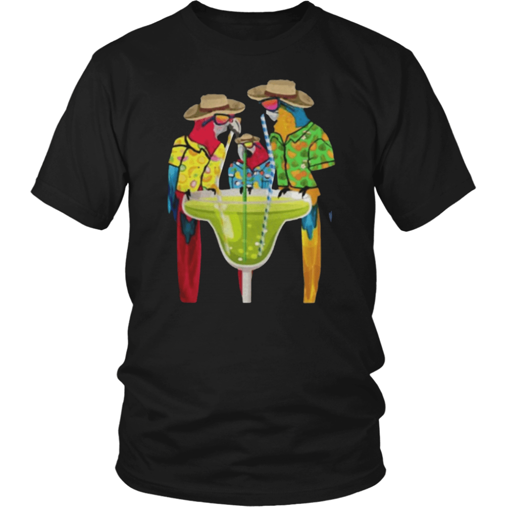 Parrots Drinking Margarita Hawaiian Vacation Birds Shirt