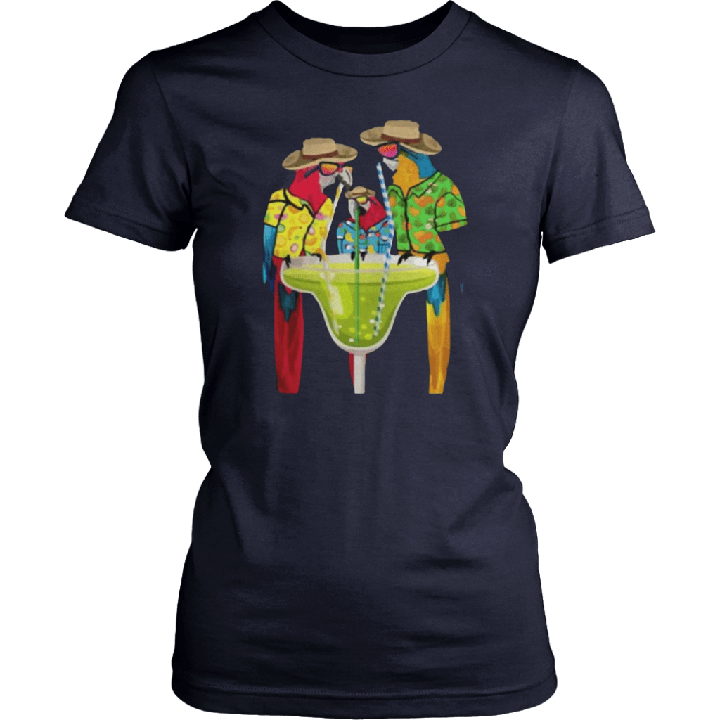 Parrots Drinking Margarita Hawaiian Vacation Birds Shirt