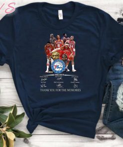 Philadelphia 76ers 1946-2019 signatures thank you for the memories Unisex Gift Tee shirt