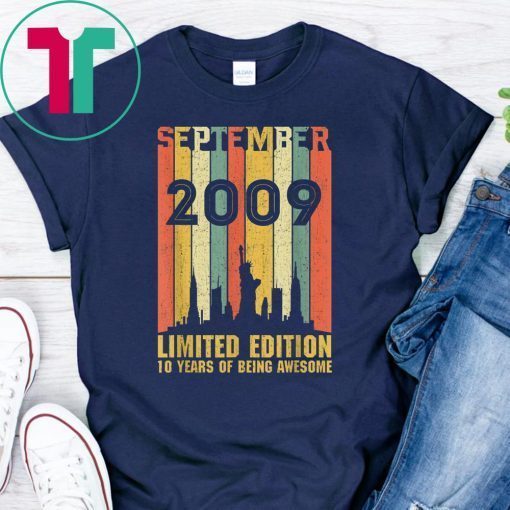 September 2009 T Shirt 10 Year Old Shirt 2009 Birthday Gift