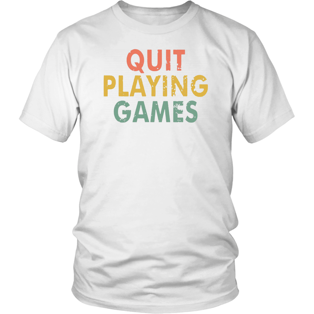 Vintage Quit Playing Games 90s Music Lover T-Shirt Gift