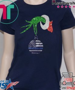 Grinch hand holding Ornament Police Christmas shirt