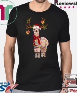 Llama Reindeer Christmas Light shirt
