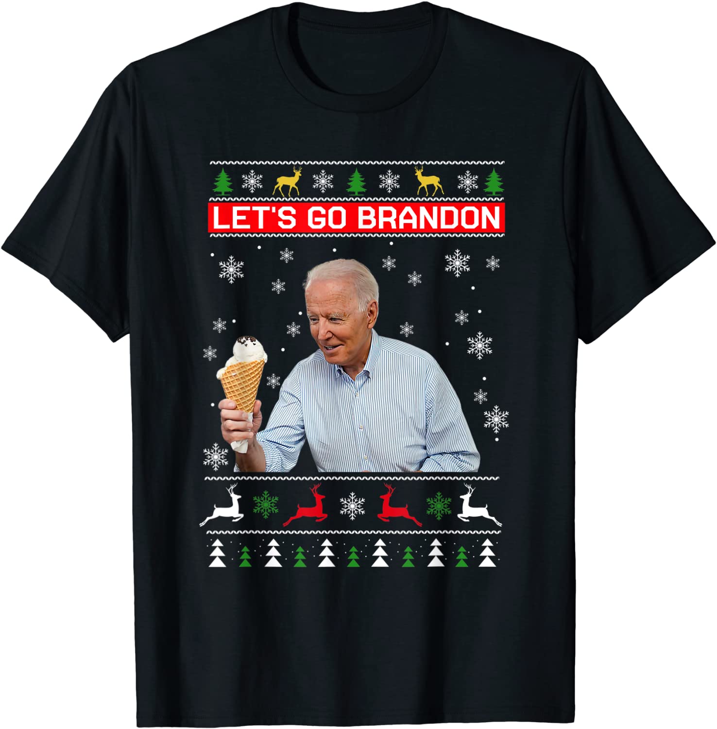 Let's Go Brandon Impeach 46 Anti Biden Chant Ugly Christmas Classic Shirt