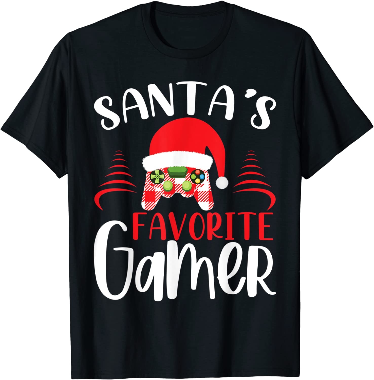 Santa's Favorite Video Game Christmas Pajama Gaming family T-Shirt