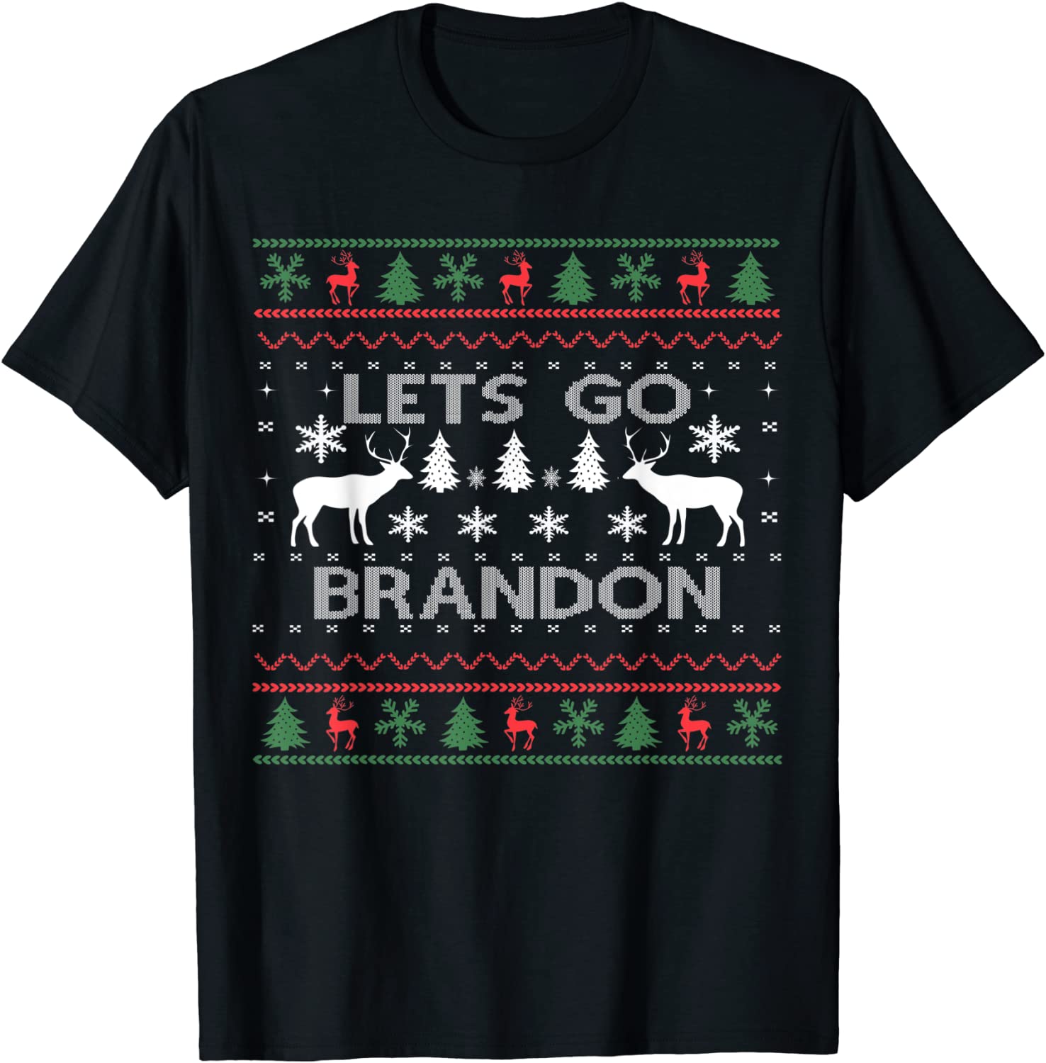 Let's go Branson Lets Go Brandon Christmas White Reindeer Classic Shirt