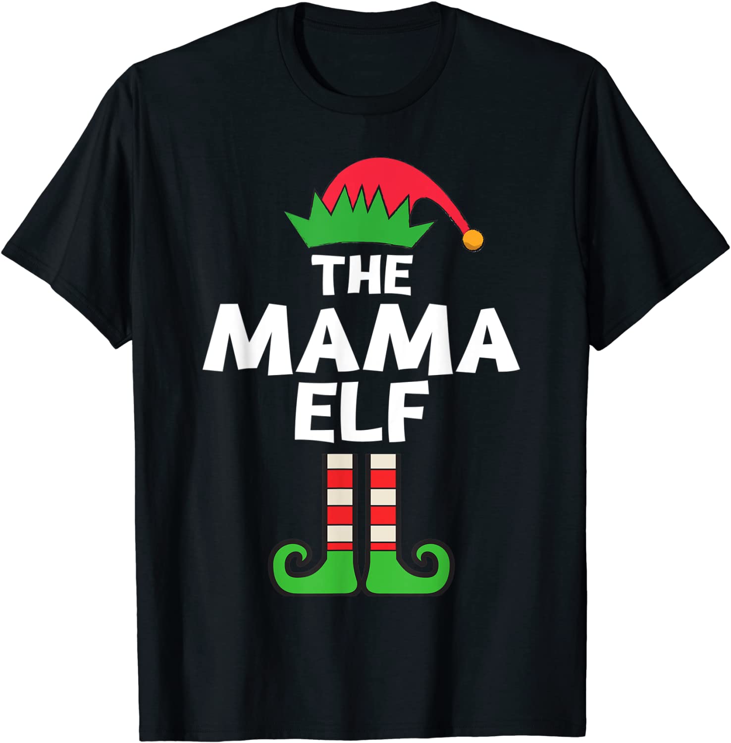 Mama Elf Matching Family Christmas Party Pajama Unisex Shirt