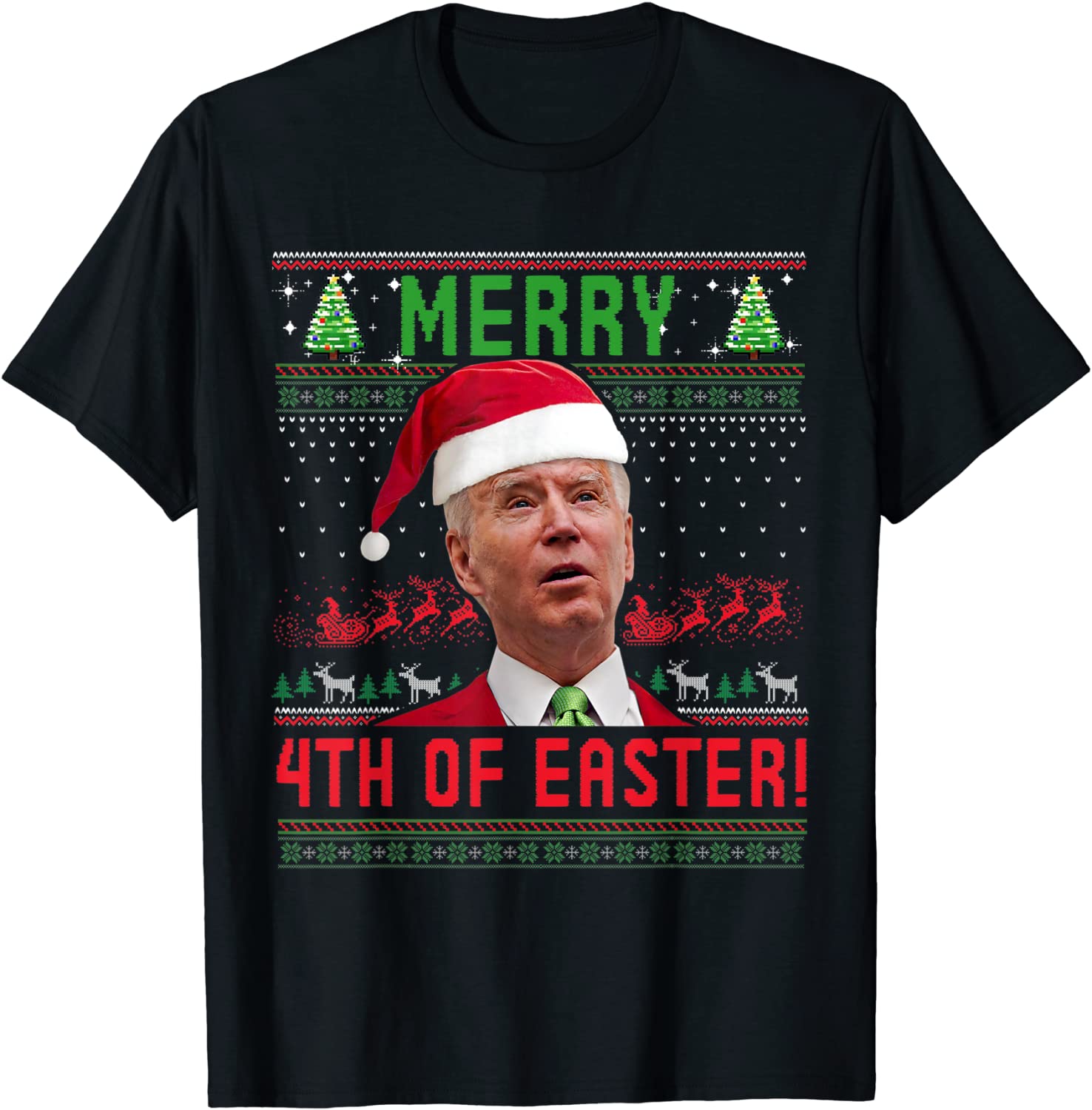 Merry 4th Of Easter Christmas Ugly Sweater Joe Biden X-mas Unisex Shirt