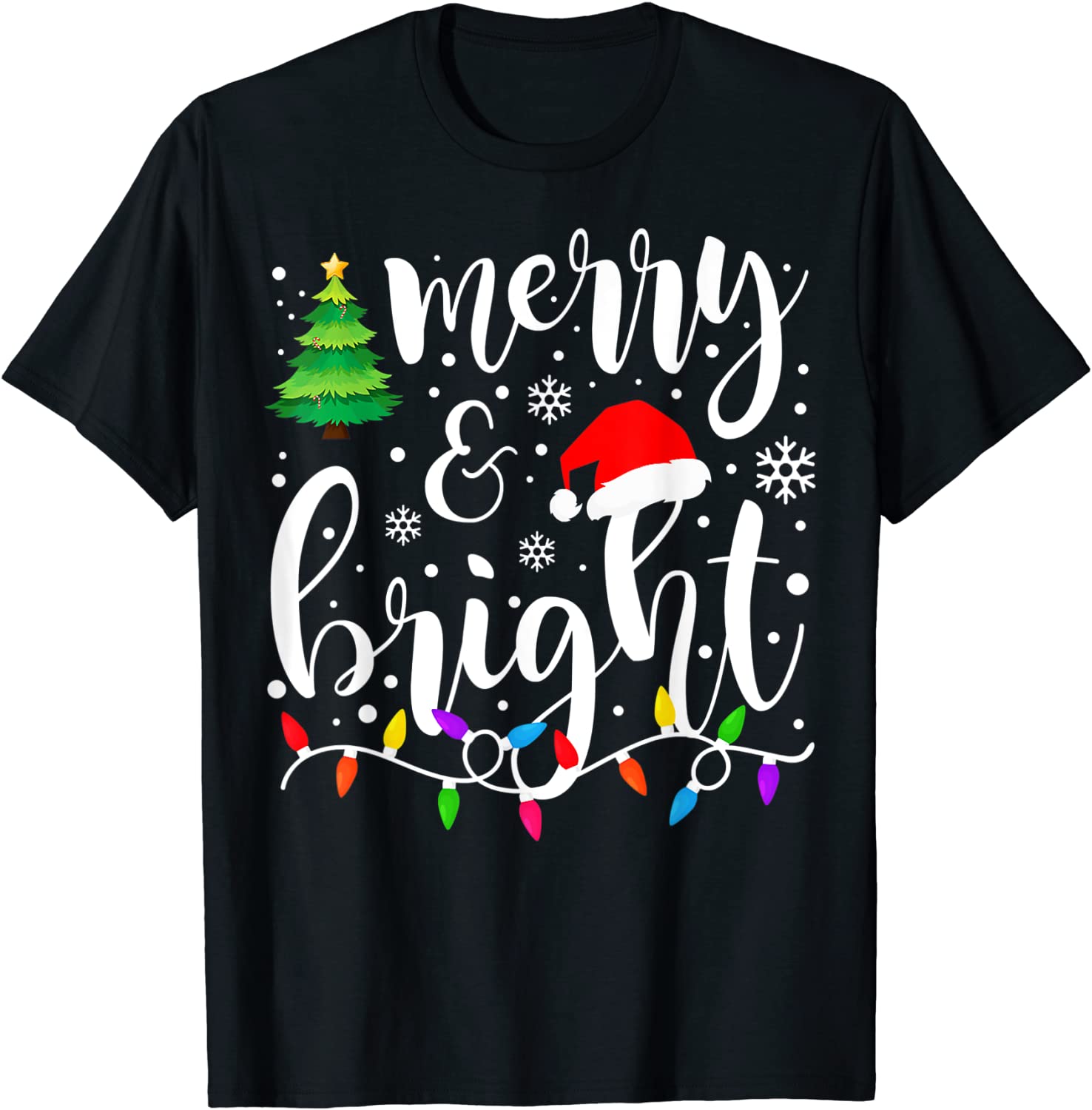 Merry And Bright Christmas Lights Family Christmas T-Shirt