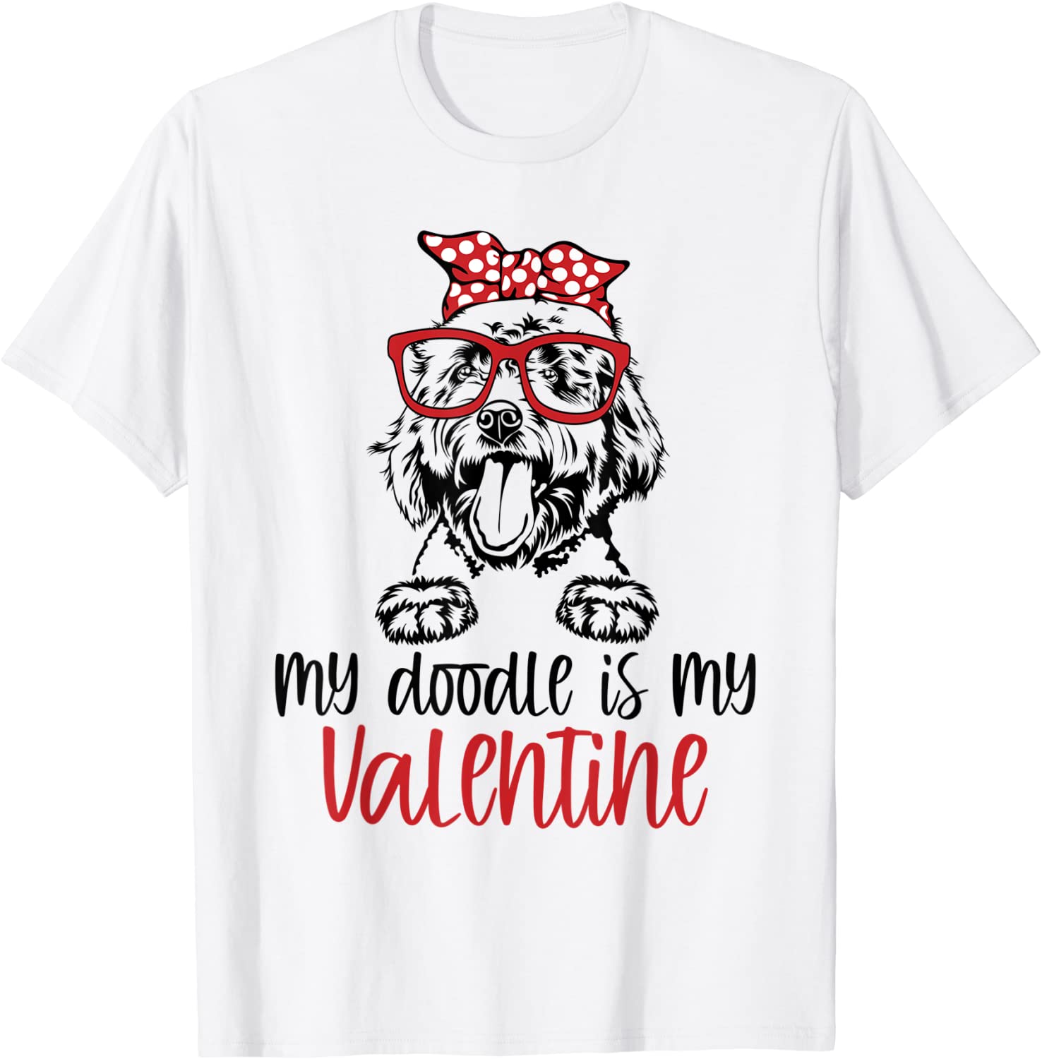 My Doodle Is My Valentine Cute Golden Doodle Valentines Day Unisex T-Shirt