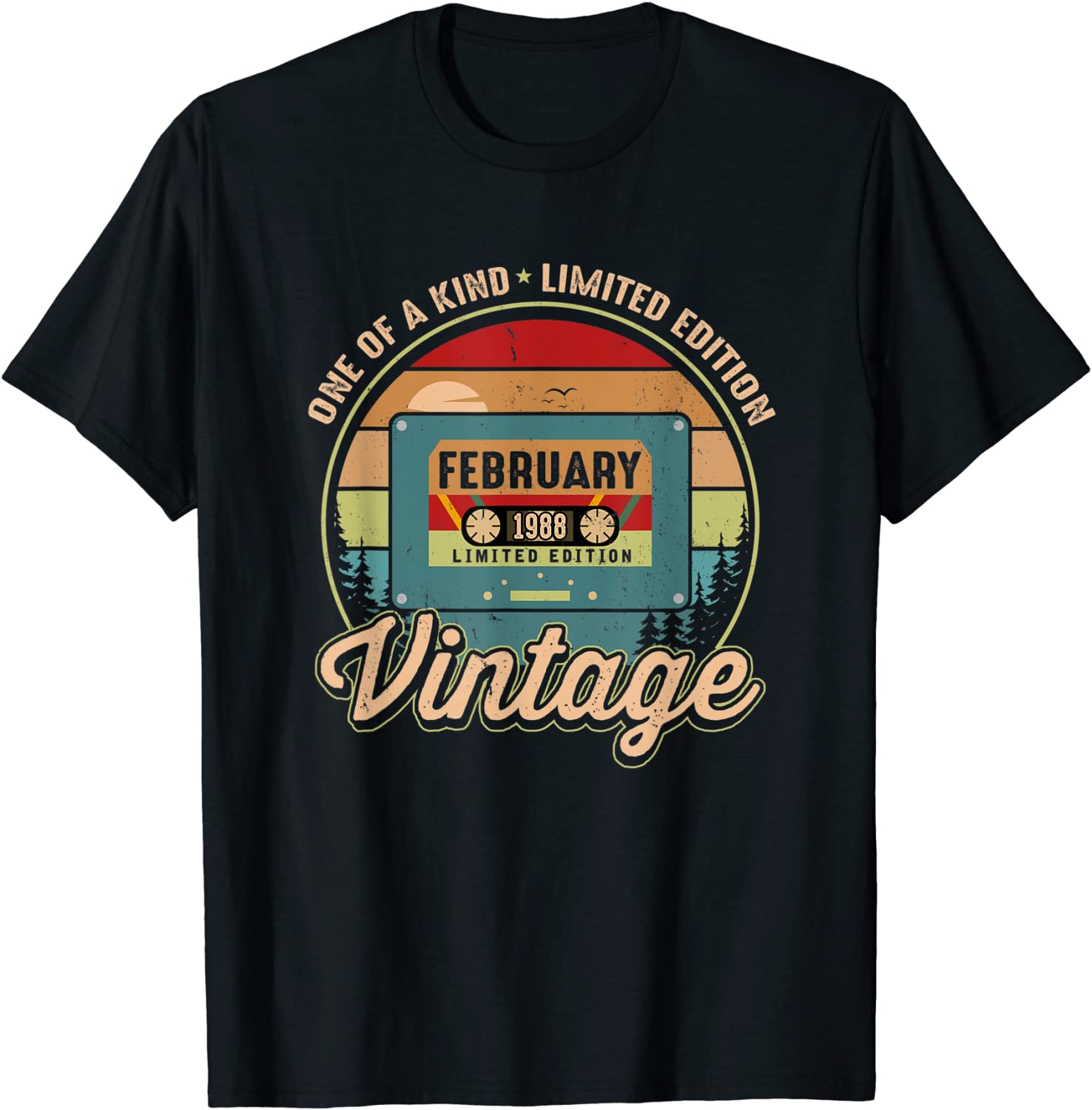 February 1988 Birthday Vintage 34 Years Old Birthday Gift Shirt