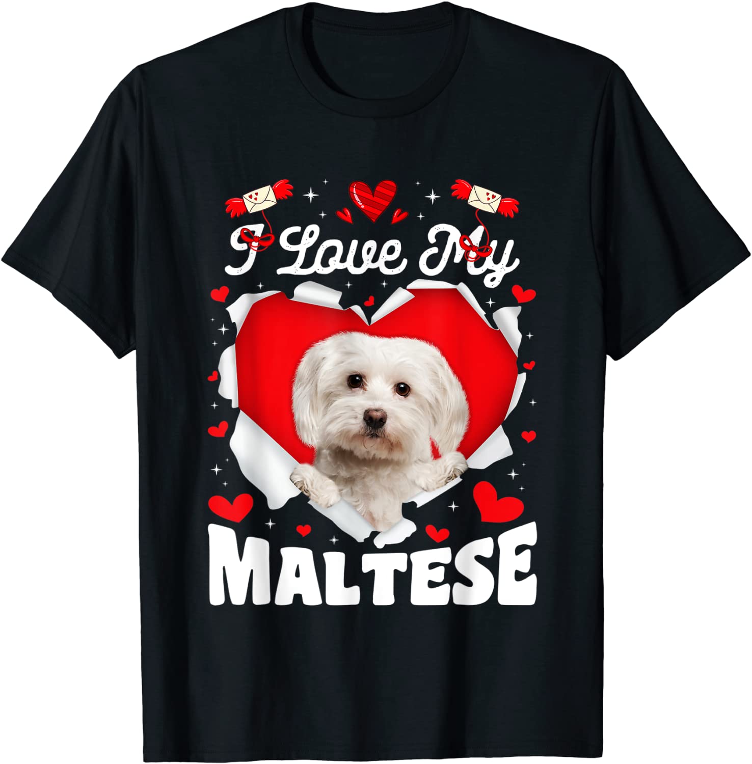 Love My Maltese Valentine Dog Lover Gift Shirt