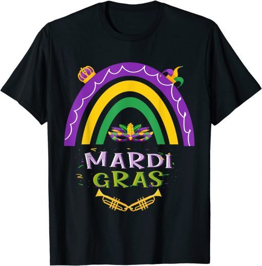 Rainbow Mardi Gras Mask Beads Festival Mardi Gras Classic Shirt