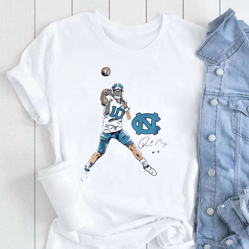 Unc Football Drake Maye Superstar Pose Shirts