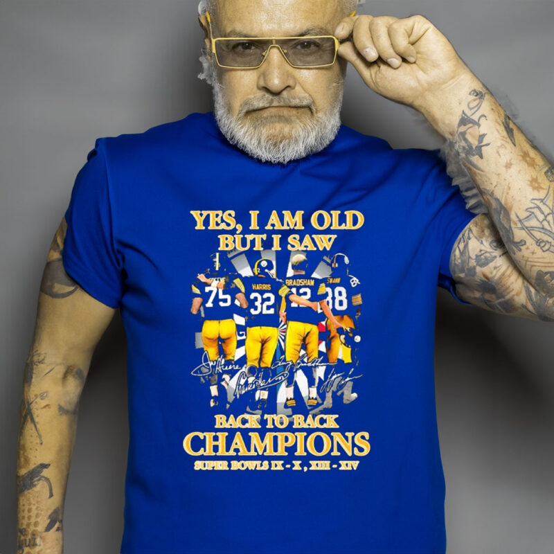 Yes I’m Old But I Saw Greene Harris Bradshaw And Swann Back To Back Champions Signatures Unisex Shirt