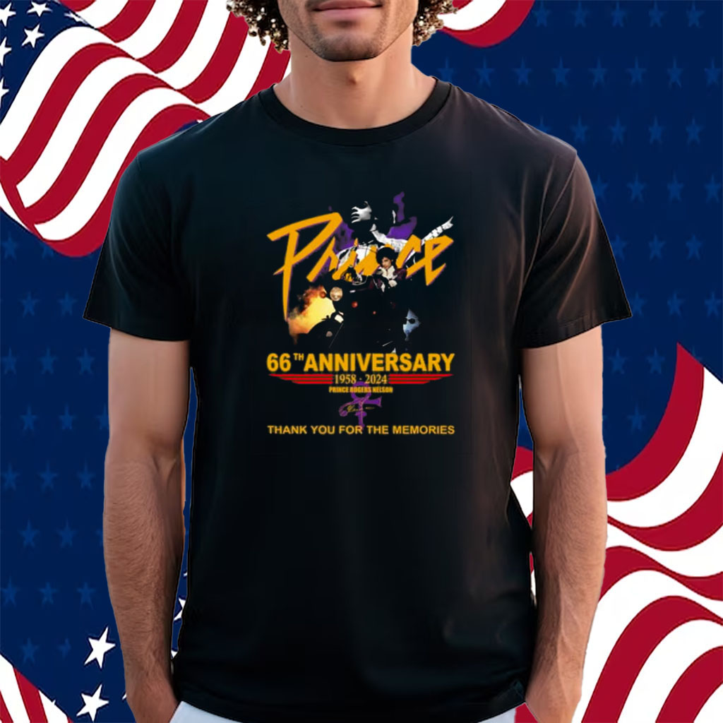 66th Anniversary 1958-2024 Prince Rogers Nelson Thank You For The Memories Shirt