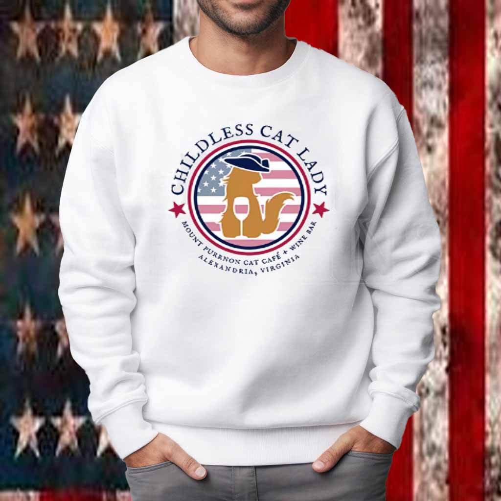 Childless Cat Lady Mount Purrnon Cat Cafe Wing Bar Alexandria Virginia Shirt