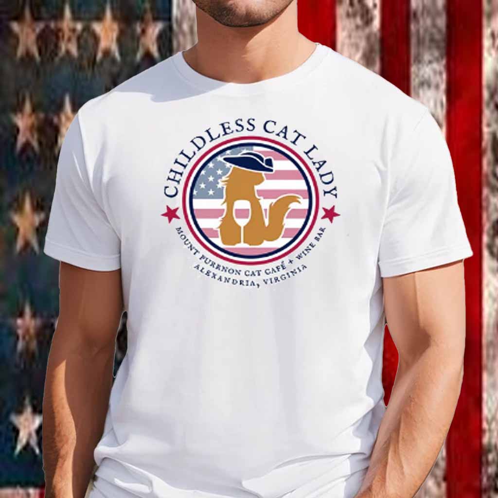 Childless Cat Lady Mount Purrnon Cat Cafe Wing Bar Alexandria Virginia Shirt