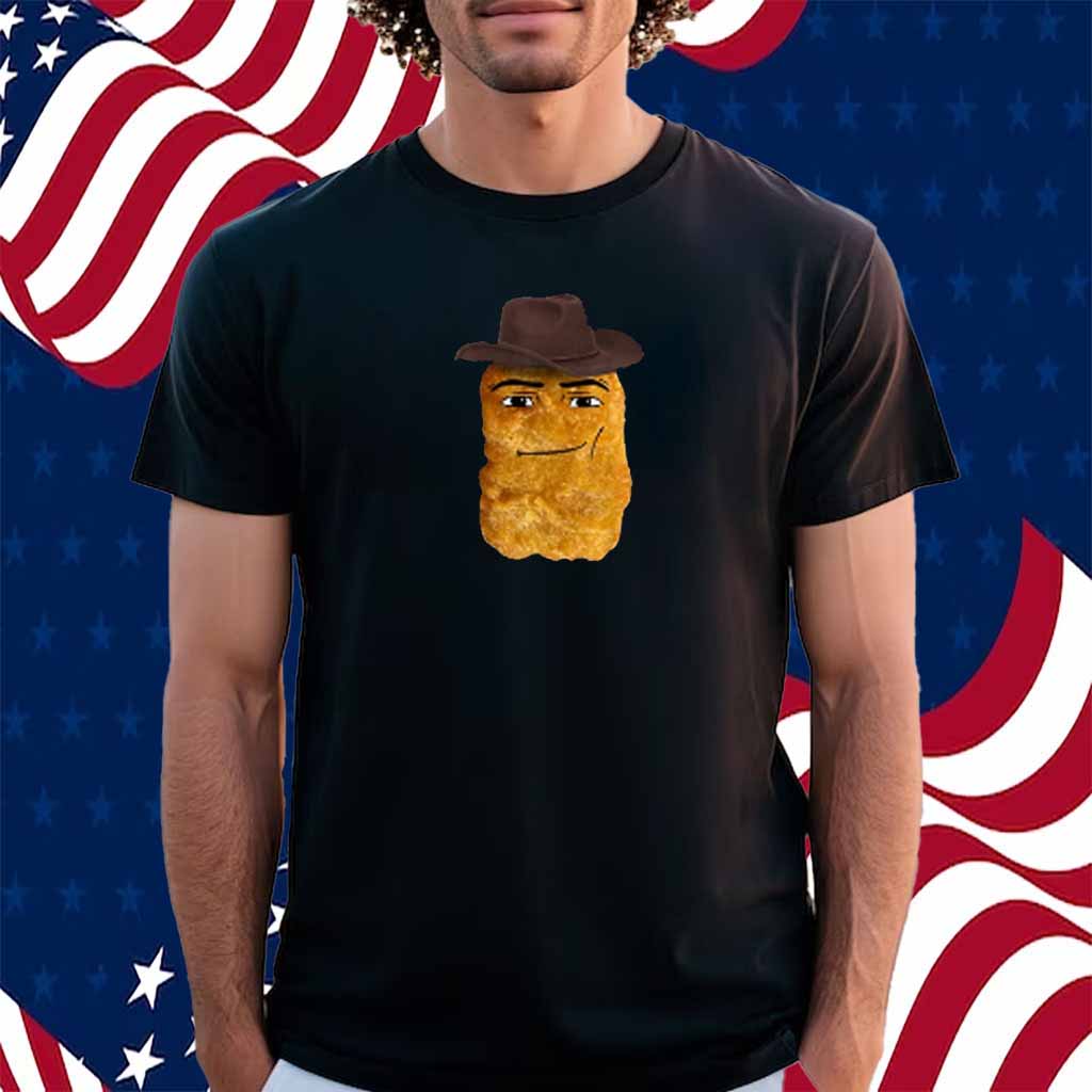 Tom Anonbirdd Wearing Cowboy Chicken Nugget T-Shirt