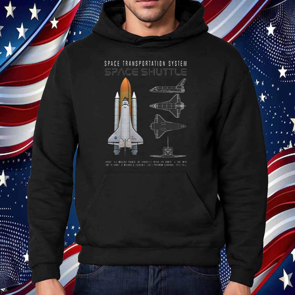 SpaceX Space Shuttle Atlantis Schematic Adult Shirt