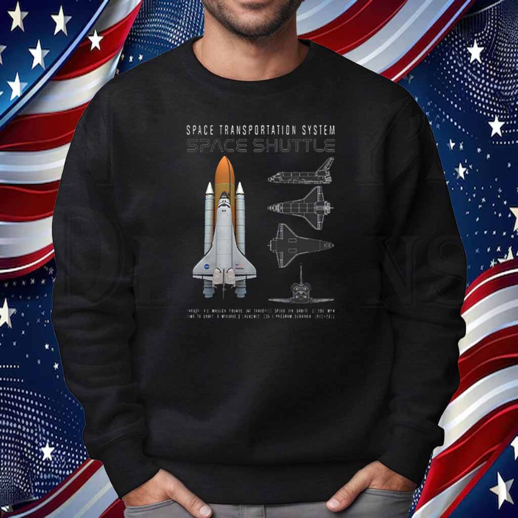 SpaceX Space Shuttle Atlantis Schematic Adult Shirt