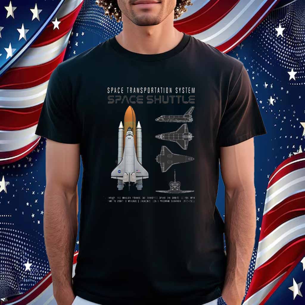 SpaceX Space Shuttle Atlantis Schematic Adult Shirt