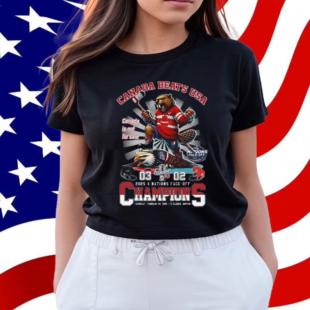 Canada Beats Usa 3-2 2025 4 Nations Face-off Champions Shirt