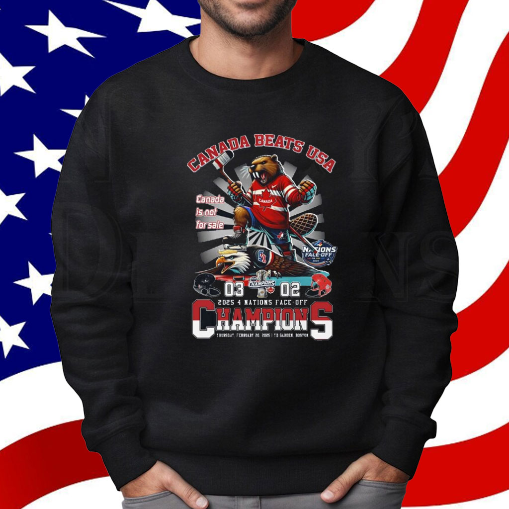 Canada Beats Usa 3-2 2025 4 Nations Face-off Champions Shirt