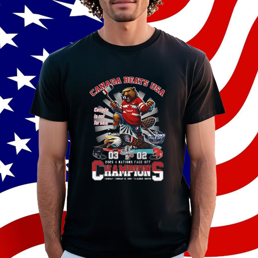 Canada Beats Usa 3-2 2025 4 Nations Face-off Champions Shirt