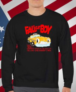 Falloutboy Racing Through The City Windows Down In The Dark Of Yellow Checkered Cars T-Shirt