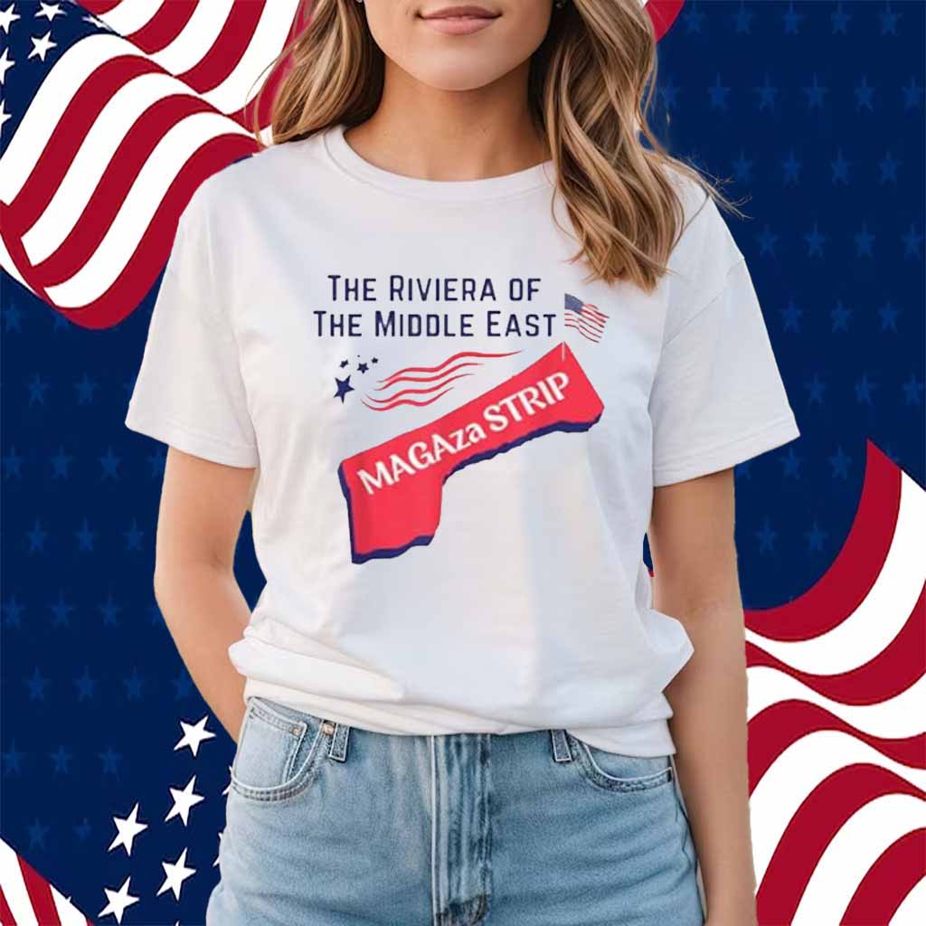 Gaza Strip Trump MAGAZA Strip American Flag USA MAGA-za Map Shirt