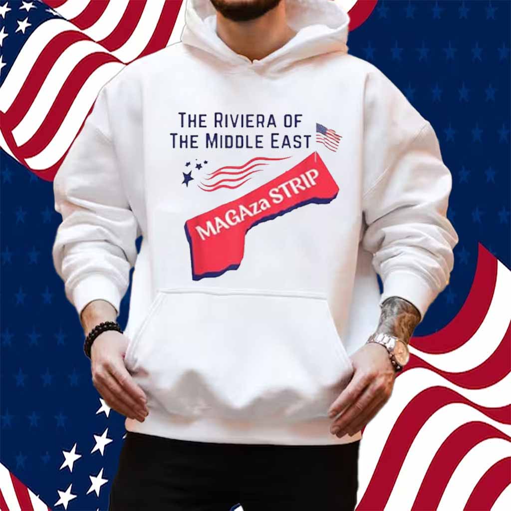 Gaza Strip Trump MAGAZA Strip American Flag USA MAGA-za Map Shirt