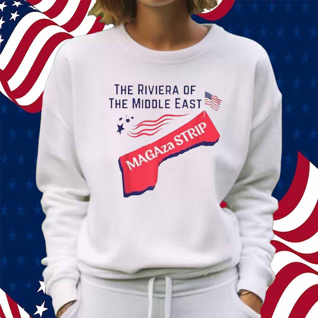 Gaza Strip Trump MAGAZA Strip American Flag USA MAGA-za Map Shirt