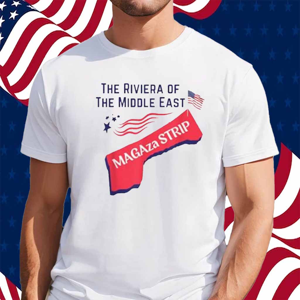 Gaza Strip Trump MAGAZA Strip American Flag USA MAGA-za Map Shirt